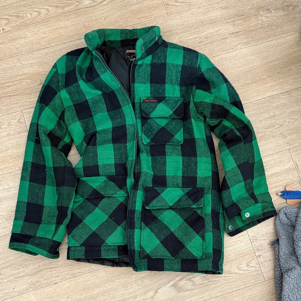 Green and Black Checkered Men's Jacket